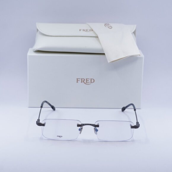 Fred FG50012U 006 Rectangle 56mm Eyeglasses - Gunmetal - Picture 3 of 10